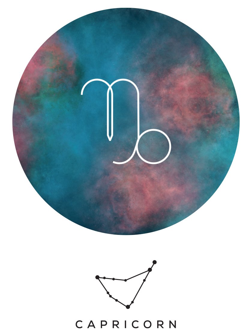 Capricorn - 염소자리- 별자리 포스터
