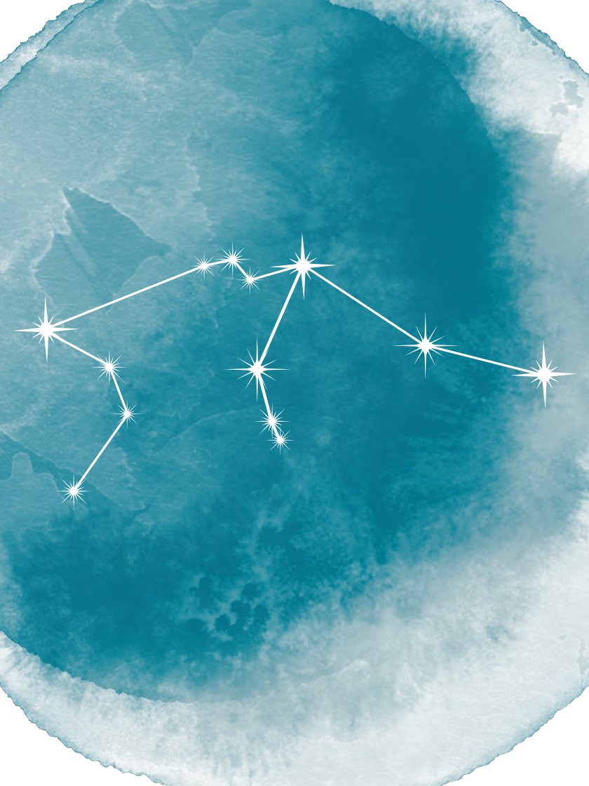 Aquarius Watercolour - 물병자리 수채화 별자리 포스터