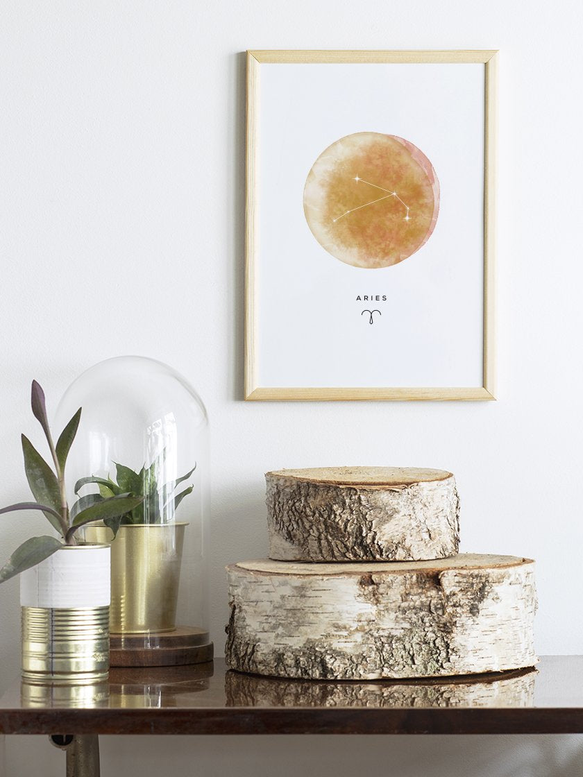 Aries Watercolour - 양자리 수채화 별자리 포스터
