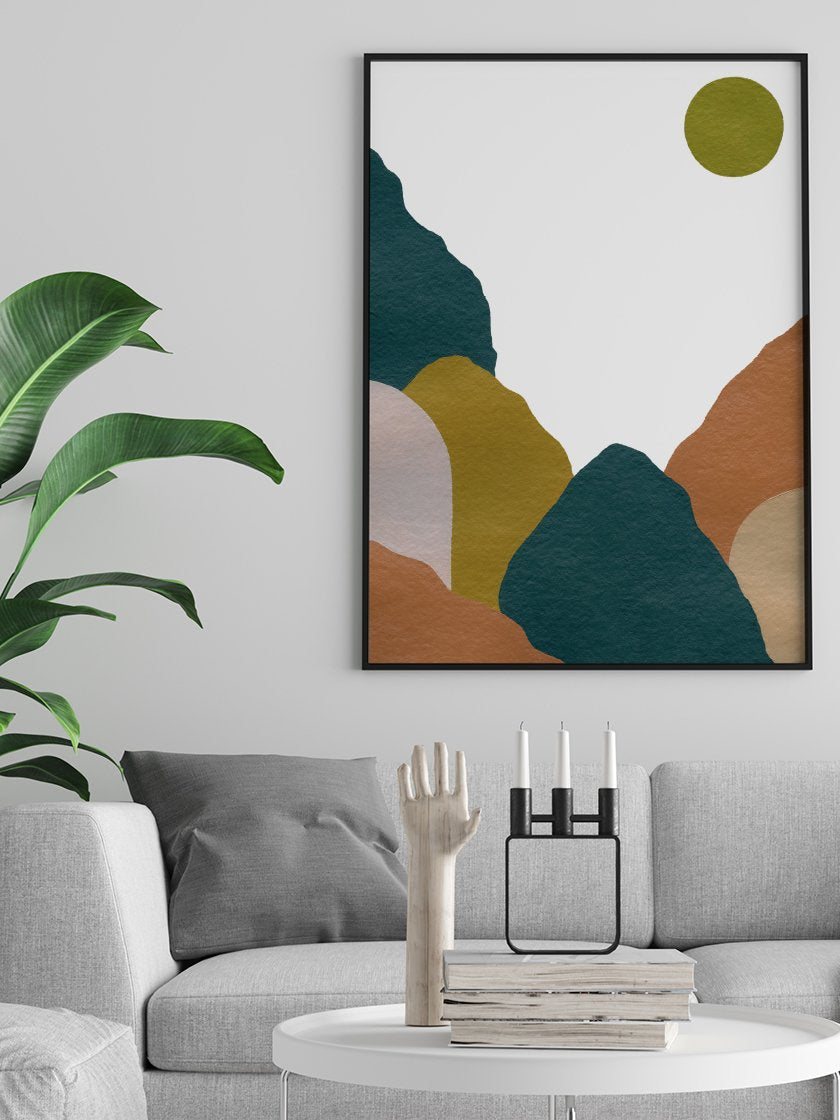 project-nord-abstract-blue-mountains-poster-in-interior