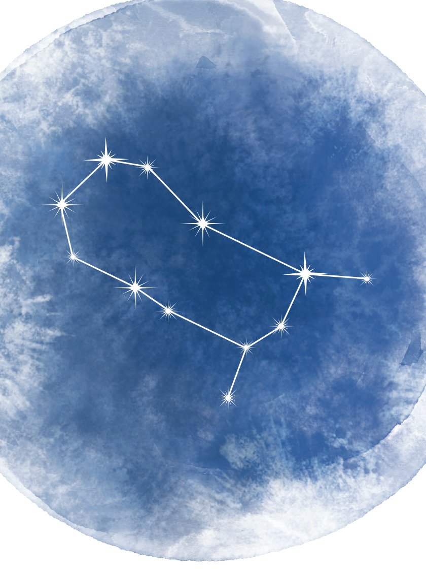 Gemini Watercolour - 쌍둥이 자리 수채화 별자리 포스터