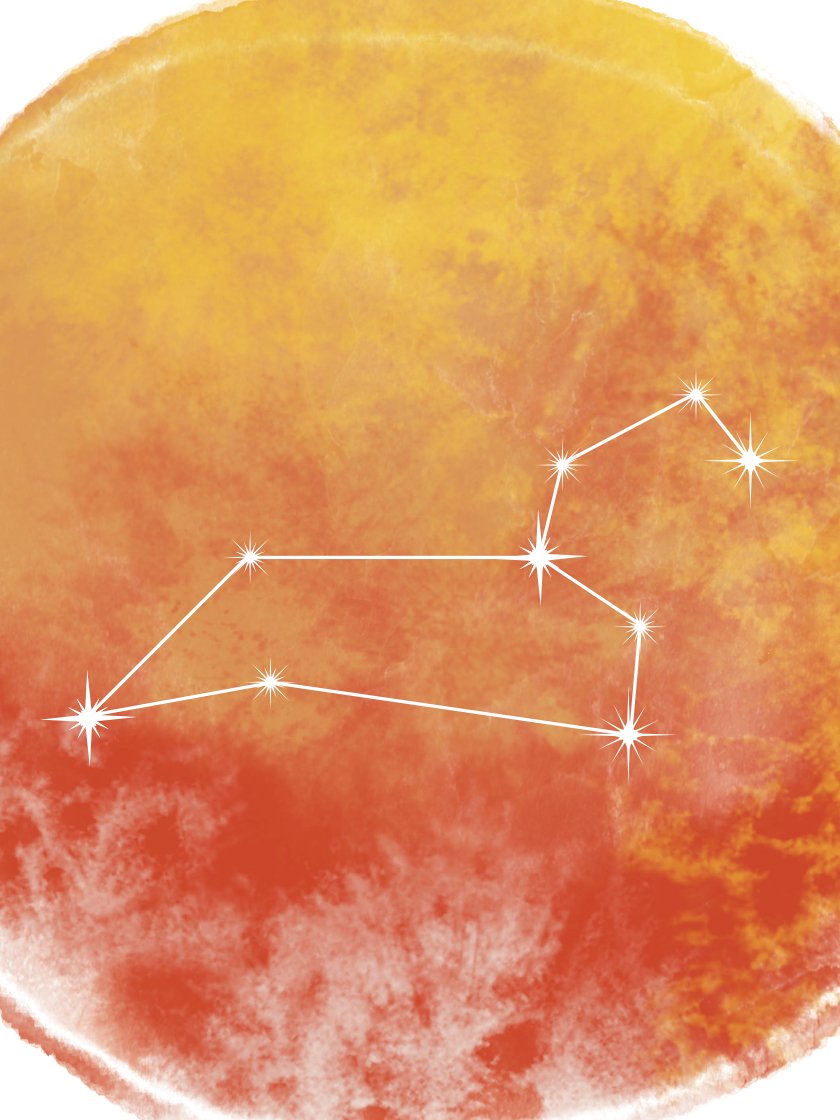 Leo Watercolour - 사자자리 수채화 별자리 포스터