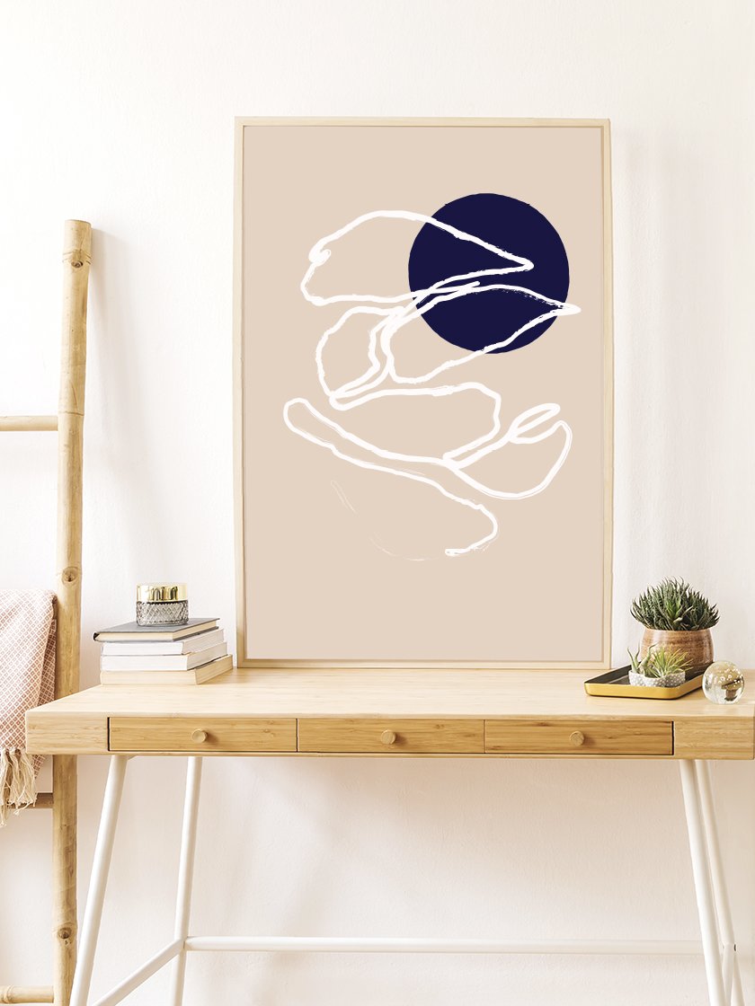 abstract-pastel-leaves-poster-in-interior