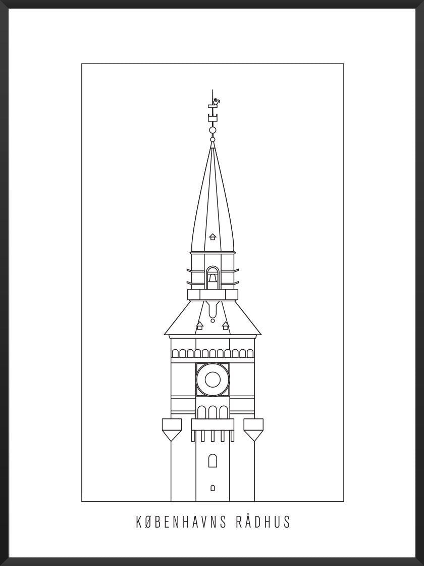 Københavns Rådhus Outline - 코펜하겐 시청(윤곽)