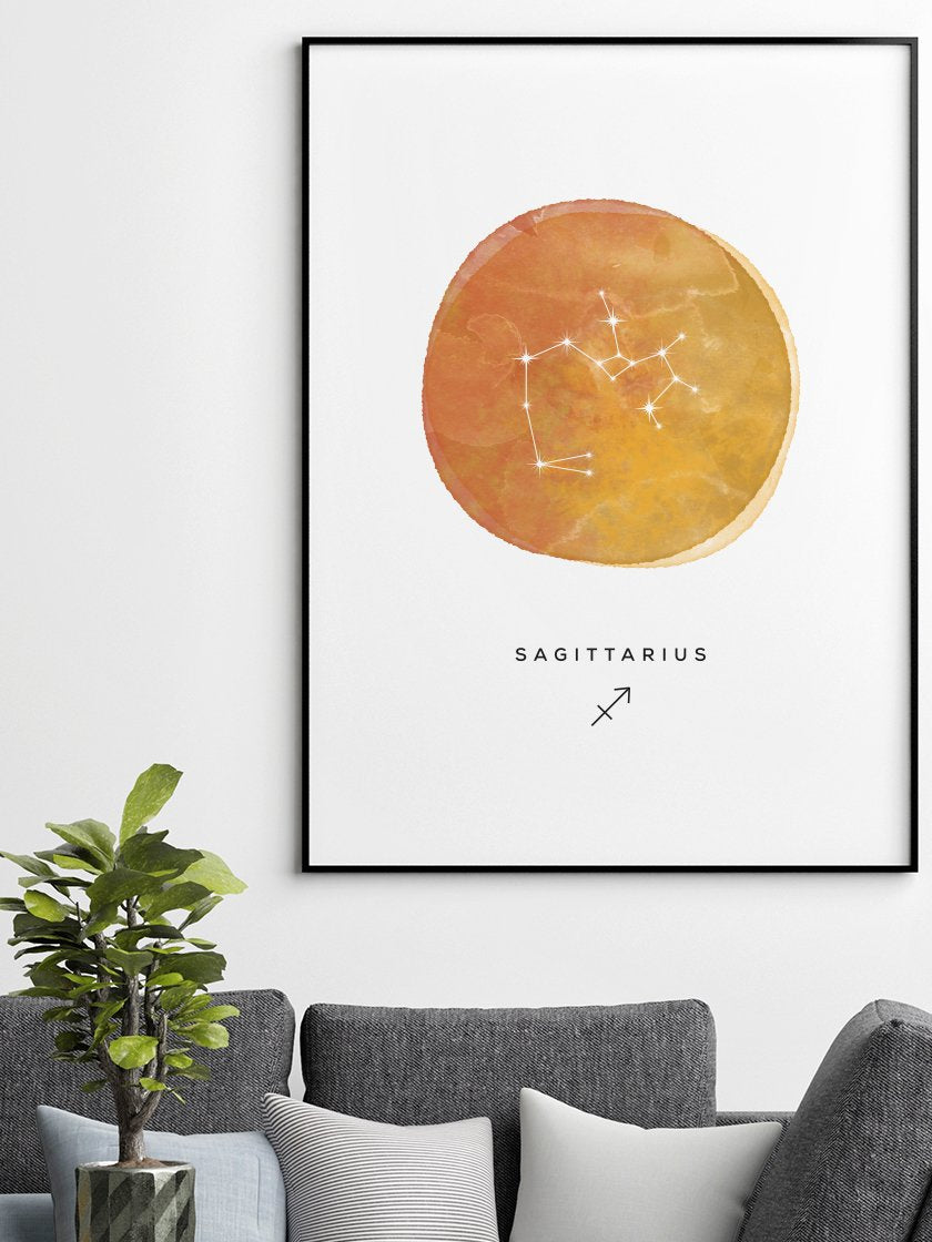 Sagittarius Watercolour - 궁수자리 수채화 별자리 포스터