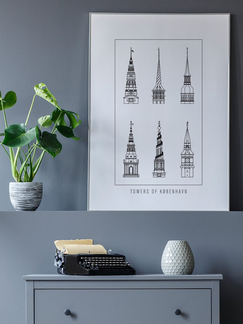 6 Towers of Copenhagen Outline - 코펜하겐의 6개 타워(윤곽)