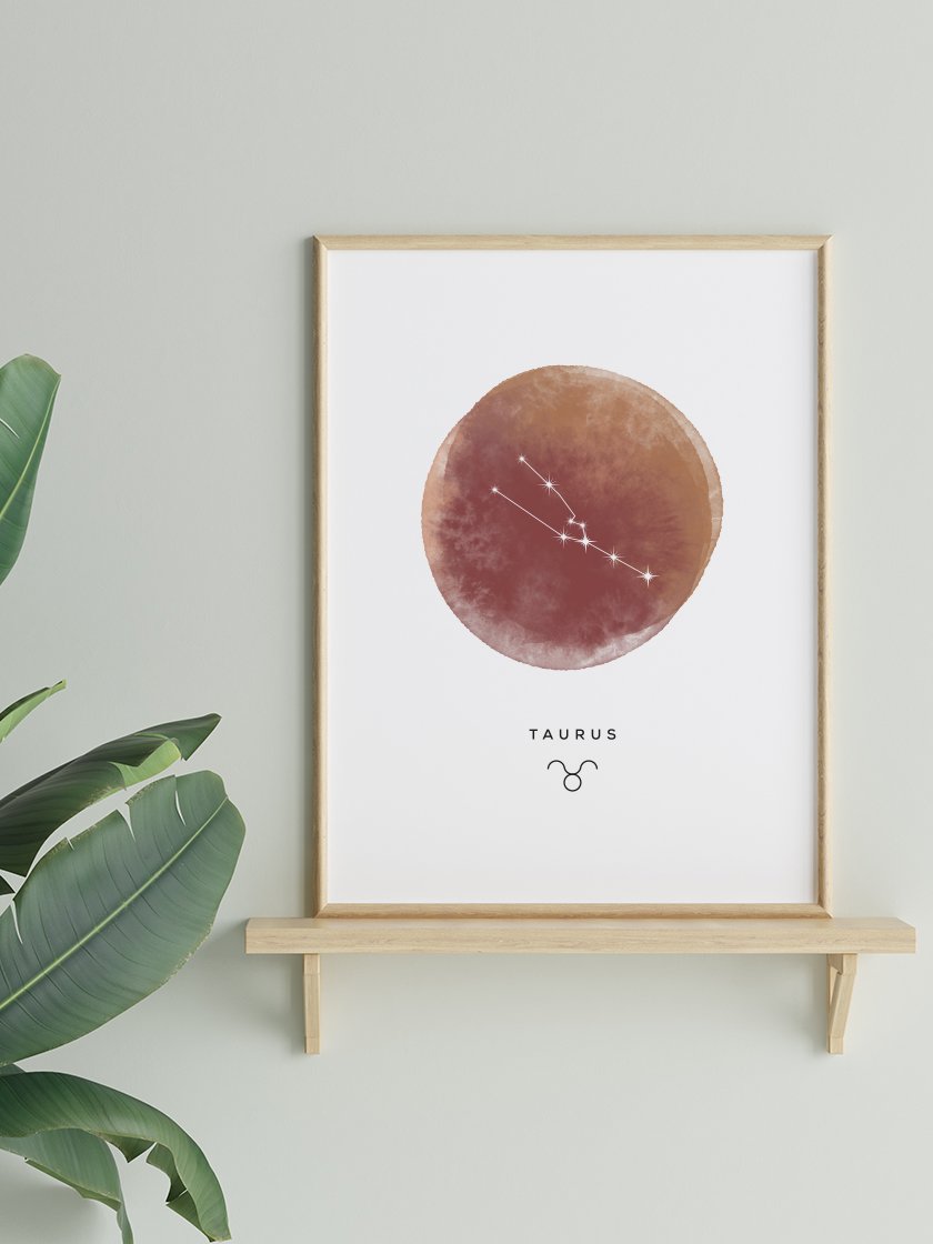 Taurus Watercolour - 황소자리 수채화 별자리 포스터
