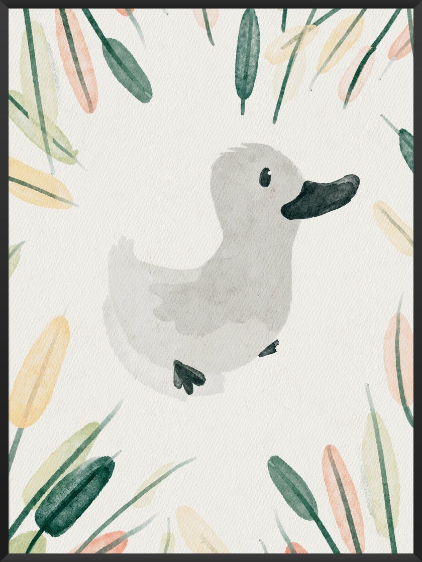 The Ugly Duckling Watercolour by Andersen - 안데르센 미운 오리 새끼 수채 포스터