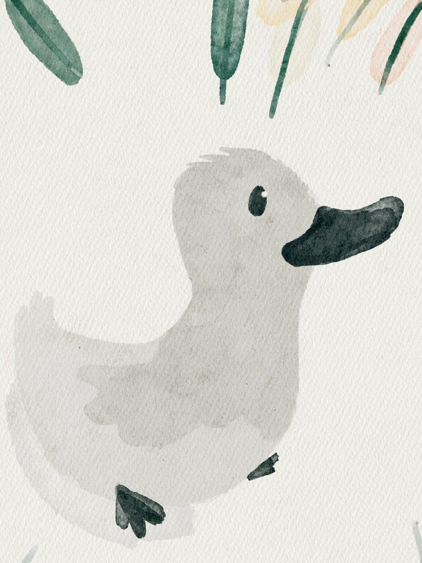 The Ugly Duckling Watercolour by Andersen - 안데르센 미운 오리 새끼 수채 포스터